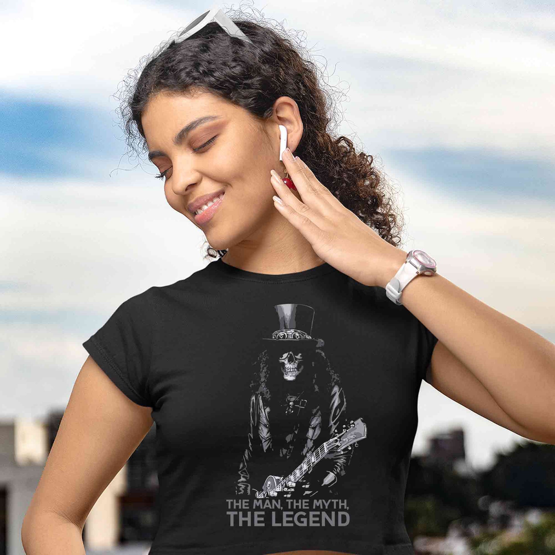 guns n' roses the legend - slash crop top music band buy online india the banyan tee tbt men women girls boys unisex black