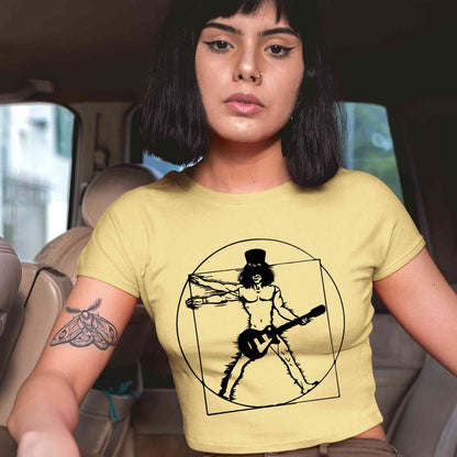 guns n' roses the vitruvian guitar man - slash crop top music band buy online india the banyan tee tbt men women girls boys unisex beige
