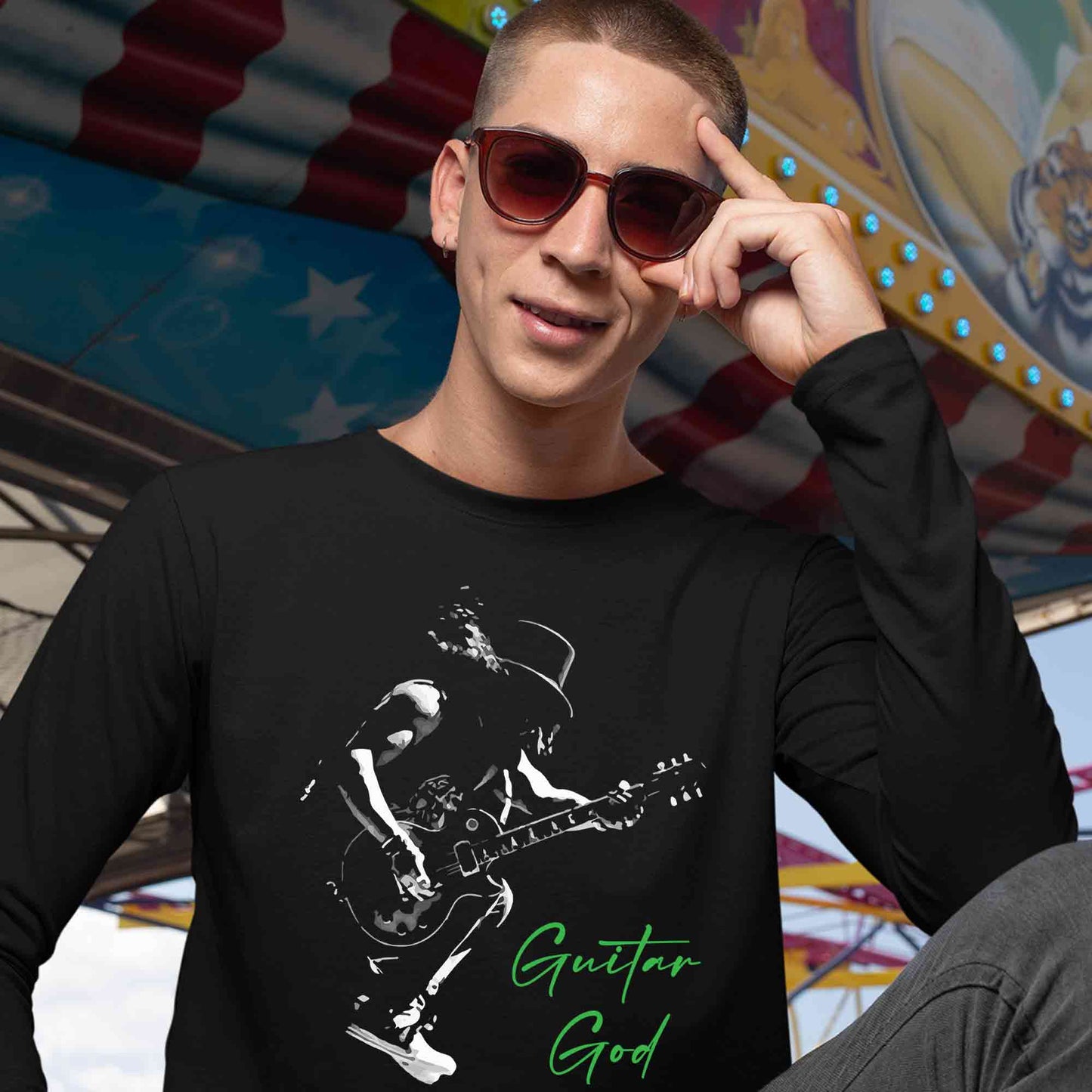 guns n' roses guitar god - slash full sleeves long sleeves music band buy online india the banyan tee tbt men women girls boys unisex black