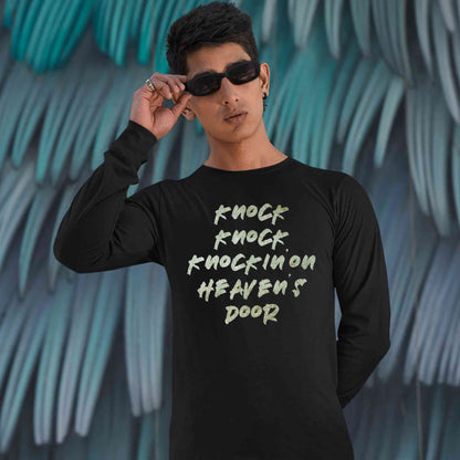 guns n' roses knockin' on heavens door full sleeves long sleeves music band buy online india the banyan tee tbt men women girls boys unisex black