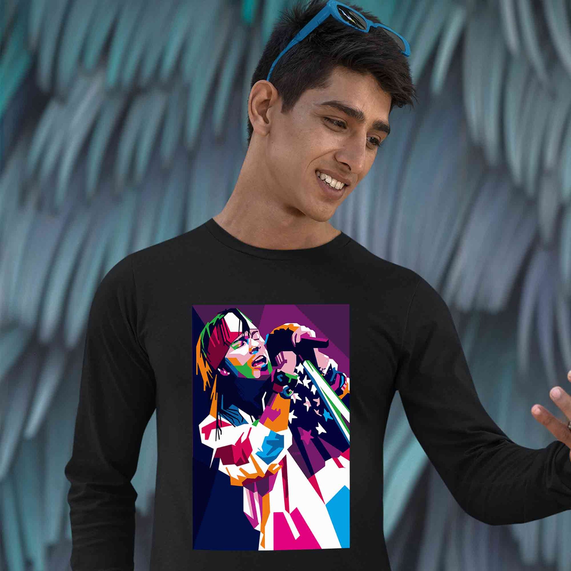 guns n' roses pop art full sleeves long sleeves music band buy online india the banyan tee tbt men women girls boys unisex black - axl rose