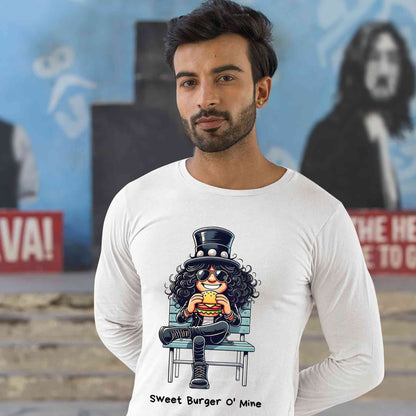 guns n' roses sweet burger o' mine full sleeves long sleeves music band buy online india the banyan tee tbt men women girls boys unisex white