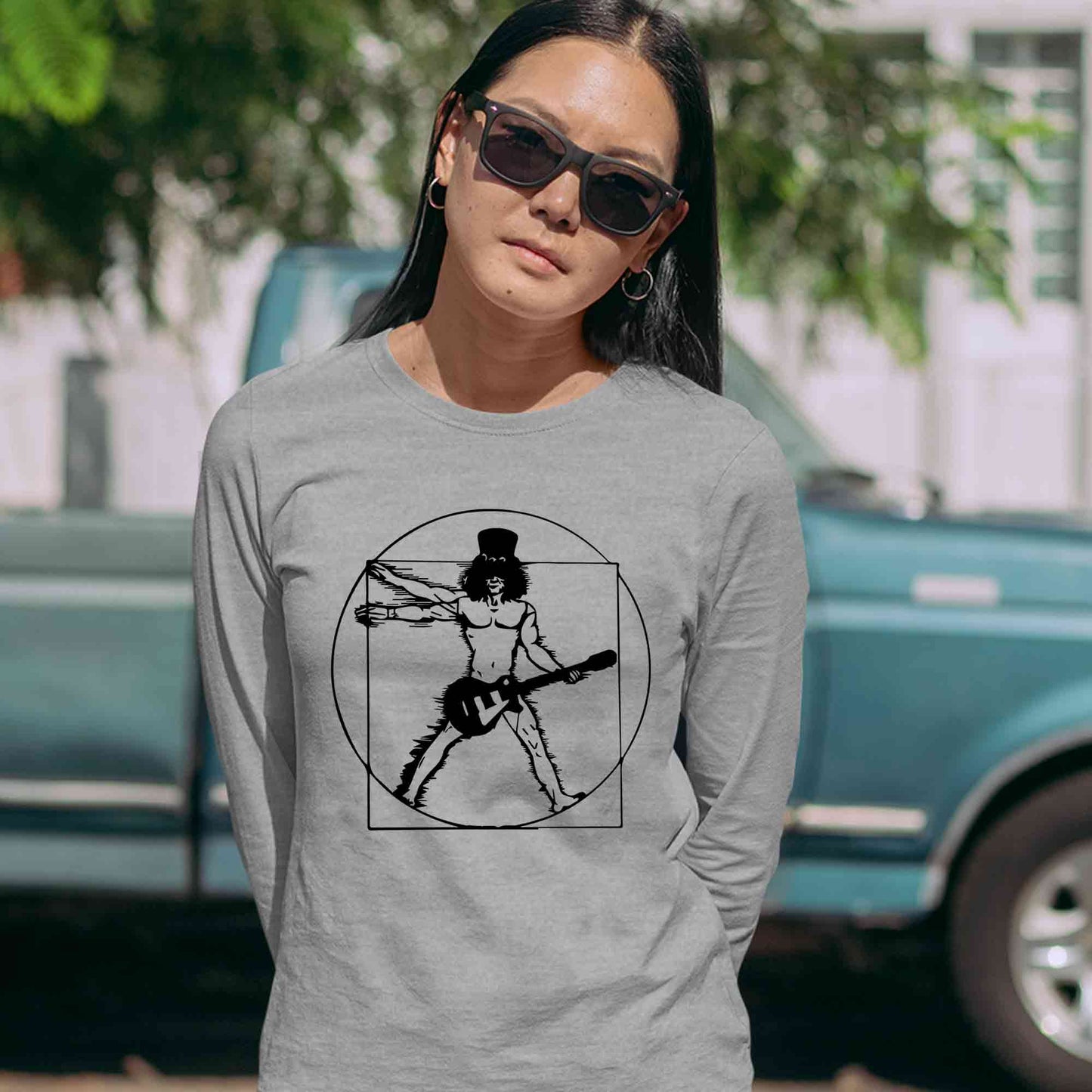 guns n' roses the vitruvian guitar man - slash full sleeves long sleeves music band buy online india the banyan tee tbt men women girls boys unisex gray