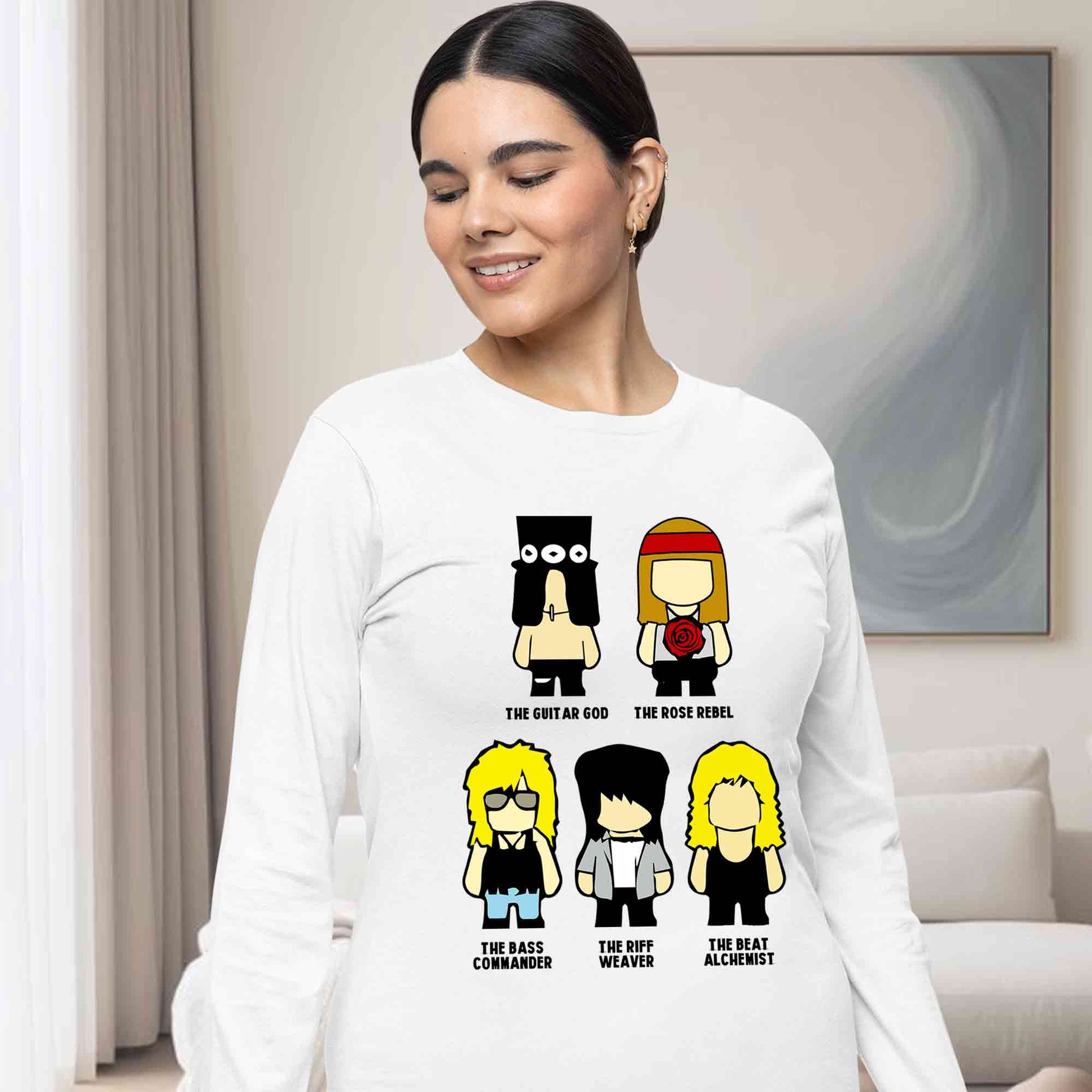 guns n' roses toon rebels full sleeves long sleeves music band buy online india the banyan tee tbt men women girls boys unisex white