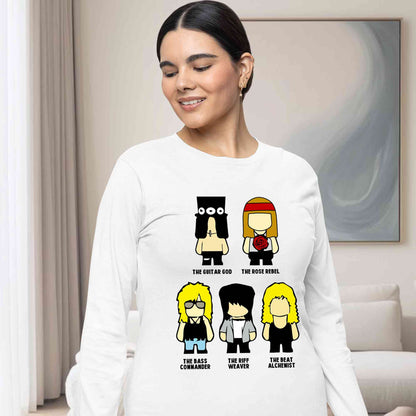 guns n' roses toon rebels full sleeves long sleeves music band buy online india the banyan tee tbt men women girls boys unisex white