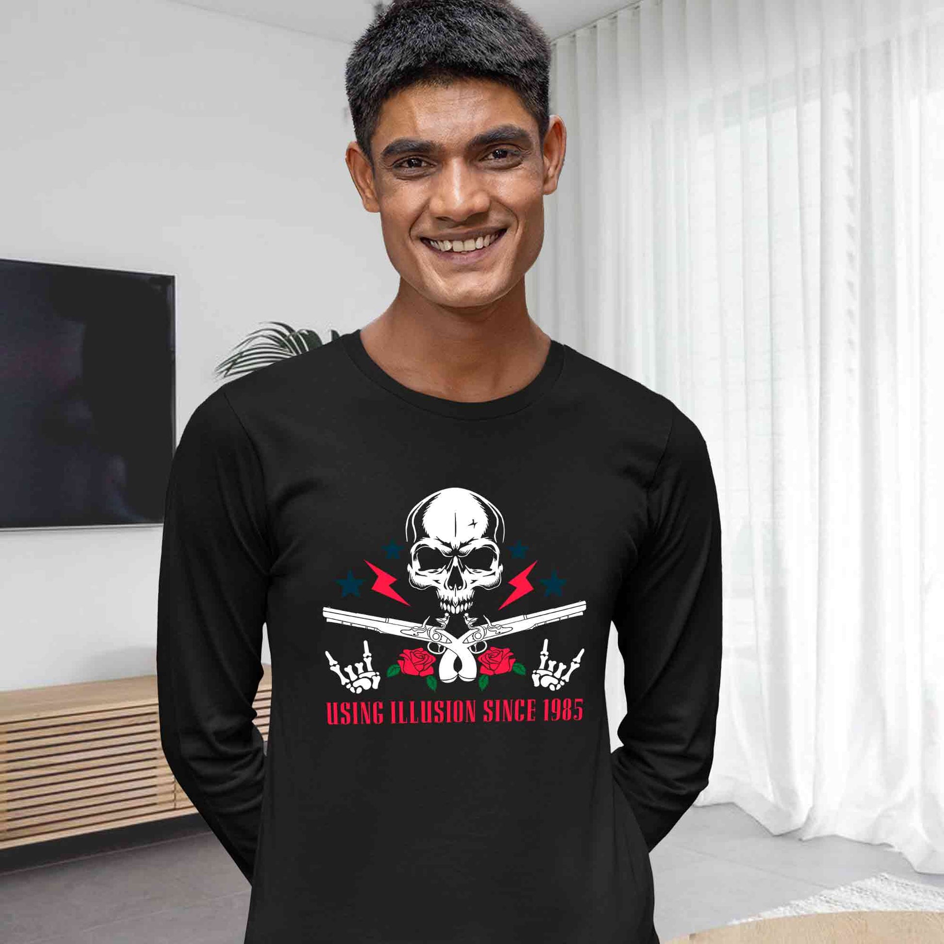 guns n' roses using illusion since 1985 full sleeves long sleeves music band buy online india the banyan tee tbt men women girls boys unisex black