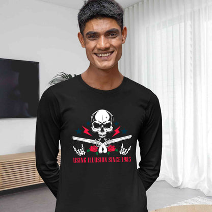 guns n' roses using illusion since 1985 full sleeves long sleeves music band buy online india the banyan tee tbt men women girls boys unisex black