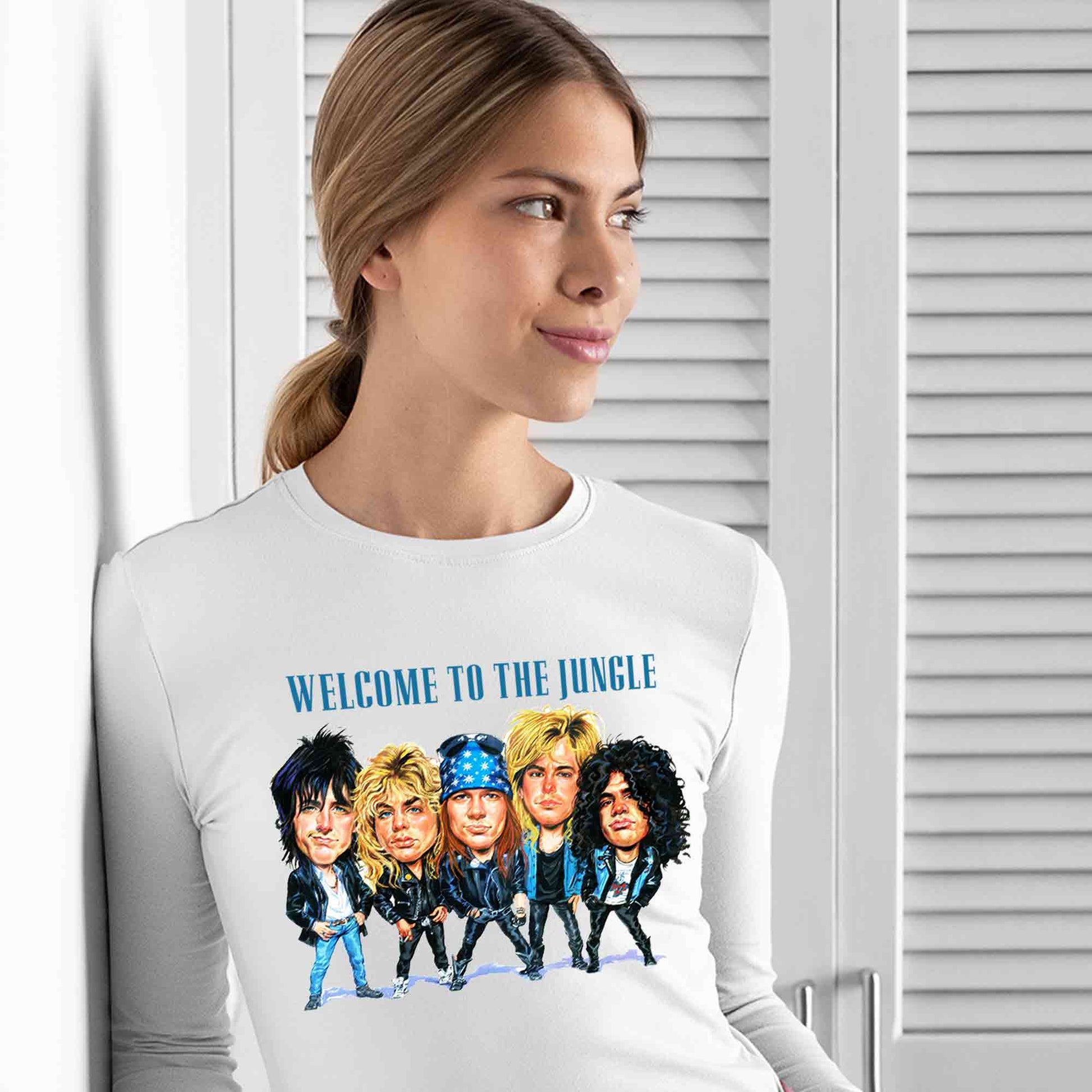 guns n' roses welcome to the jungle full sleeves long sleeves music band buy online india the banyan tee tbt men women girls boys unisex white
