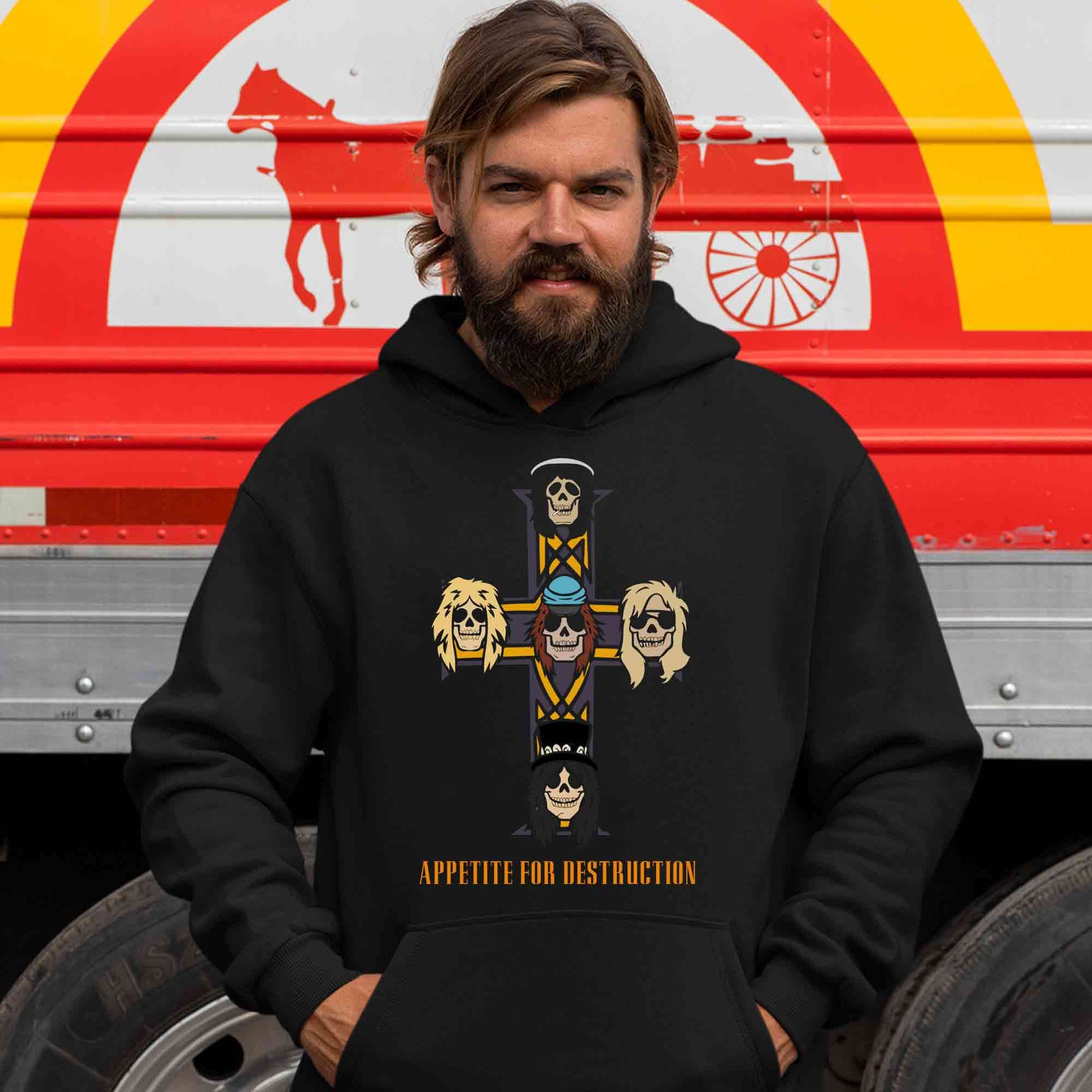 guns n' roses appetite for destruction hoodie hooded sweatshirt winterwear music band buy online india the banyan tee tbt men women girls boys unisex black
