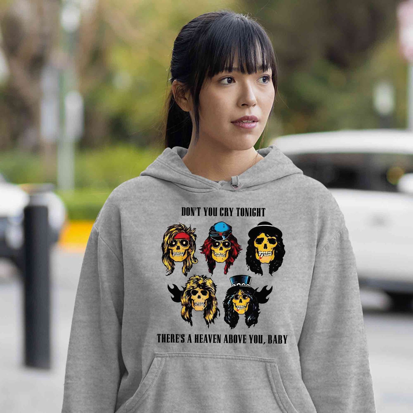 guns n' roses don't cry hoodie hooded sweatshirt winterwear music band buy online india the banyan tee tbt men women girls boys unisex gray