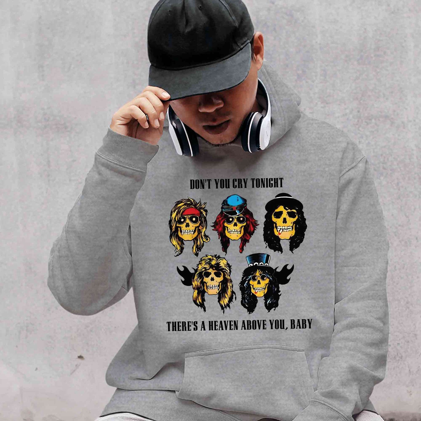 guns n' roses don't cry hoodie hooded sweatshirt winterwear music band buy online india the banyan tee tbt men women girls boys unisex gray