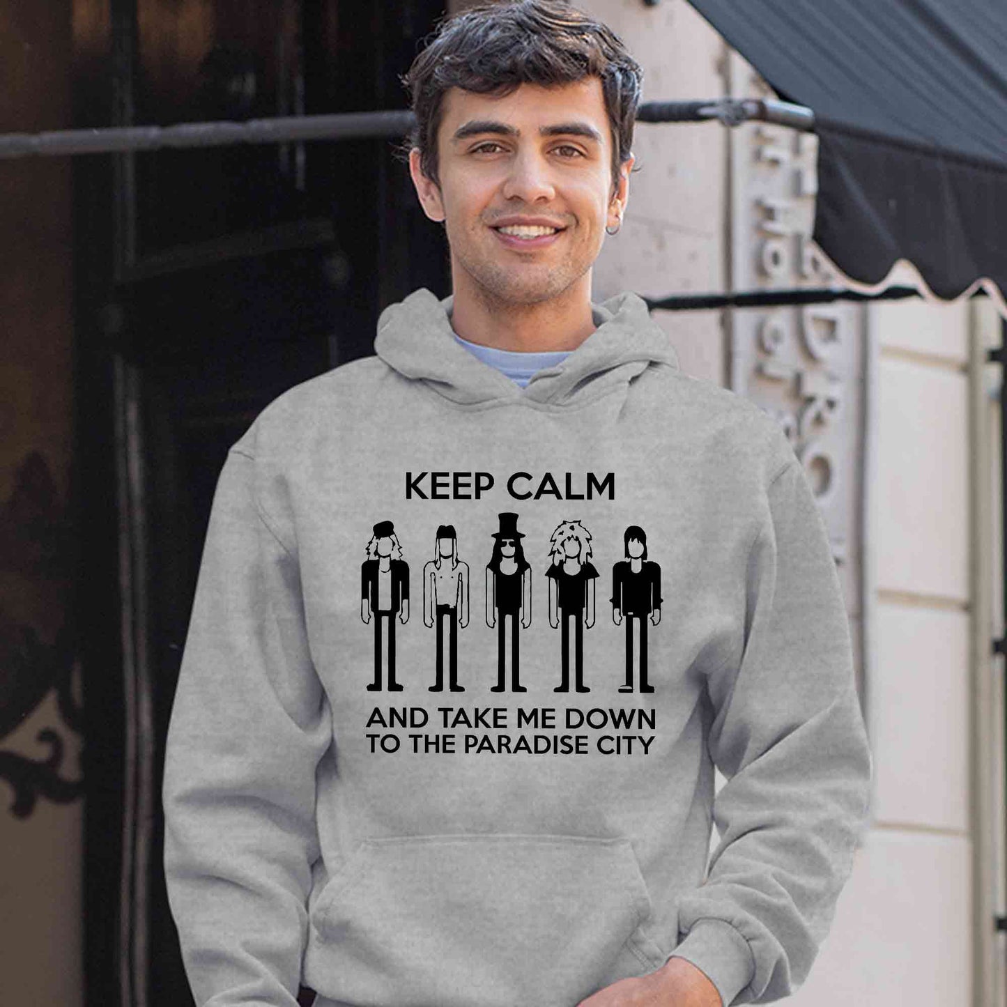 guns n' roses keep calm - paradise city hoodie hooded sweatshirt winterwear music band buy online india the banyan tee tbt men women girls boys unisex gray