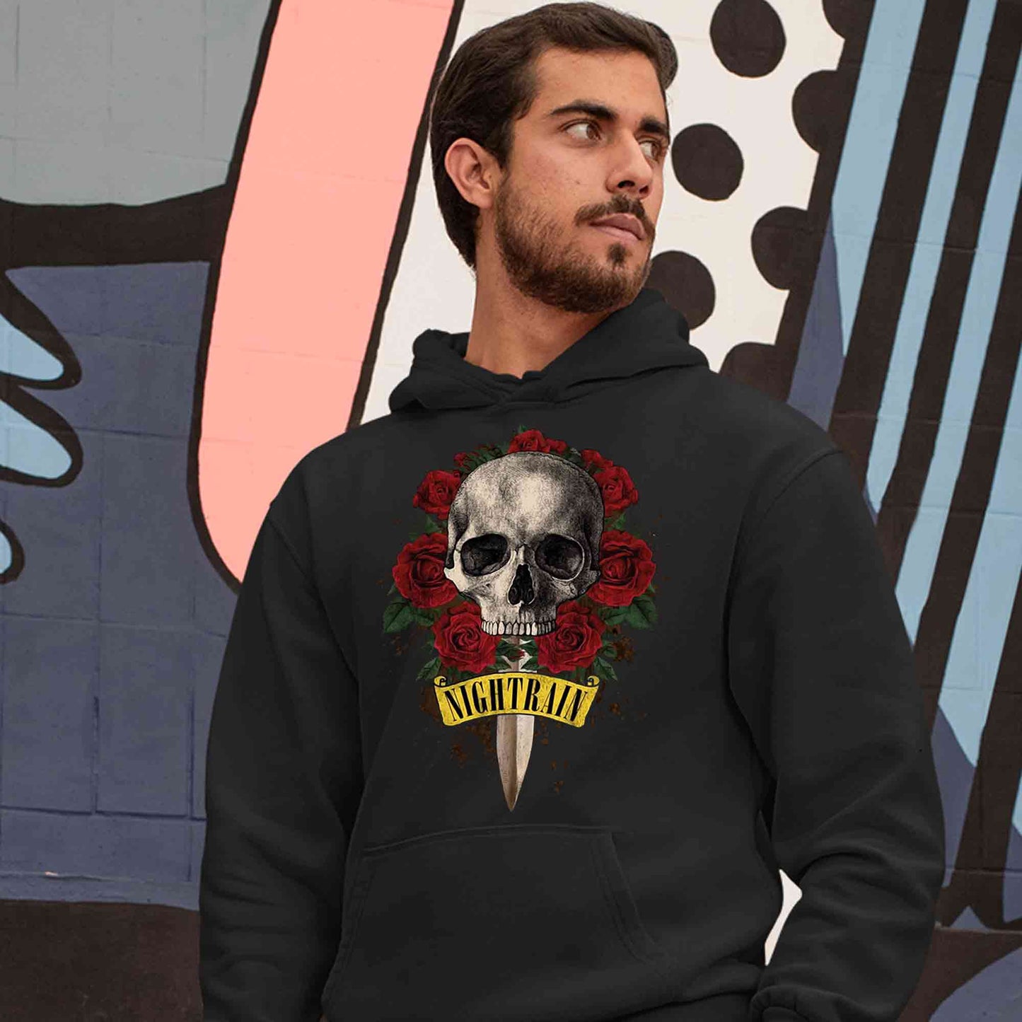guns n' roses nightrain hoodie hooded sweatshirt winterwear music band buy online india the banyan tee tbt men women girls boys unisex black