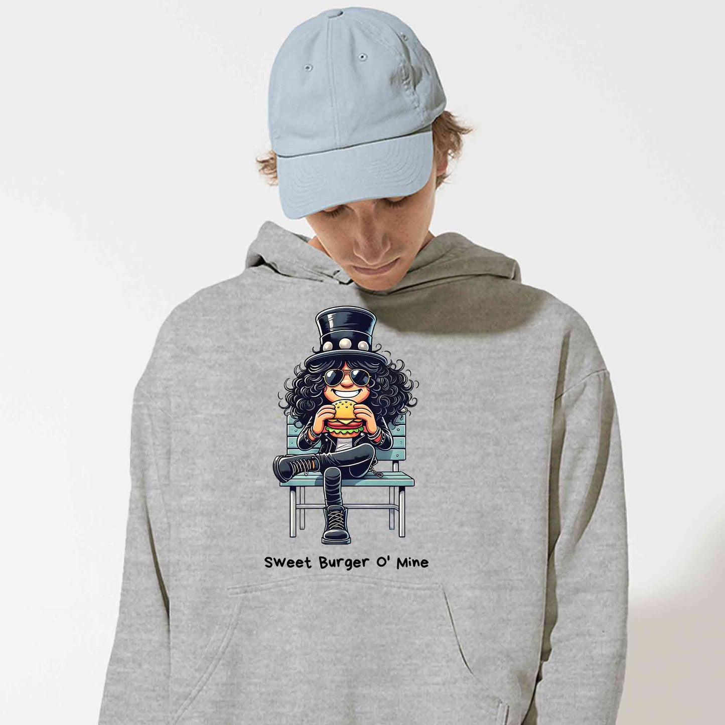 guns n' roses sweet burger o' mine hoodie hooded sweatshirt winterwear music band buy online india the banyan tee tbt men women girls boys unisex gray