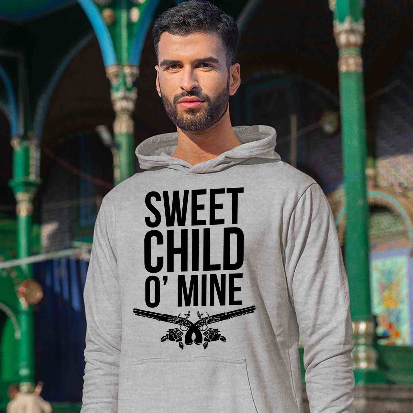 guns n' roses sweet child o' mine hoodie hooded sweatshirt winterwear music band buy online india the banyan tee tbt men women girls boys unisex gray