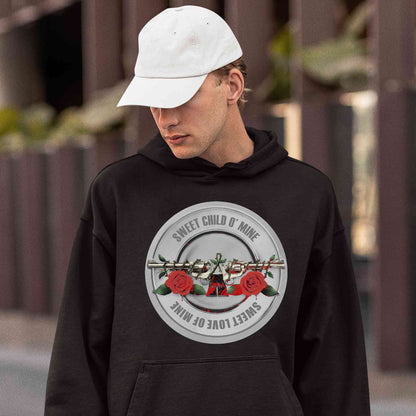 guns n' roses sweet child o' mine hoodie hooded sweatshirt winterwear music band buy online india the banyan tee tbt men women girls boys unisex black