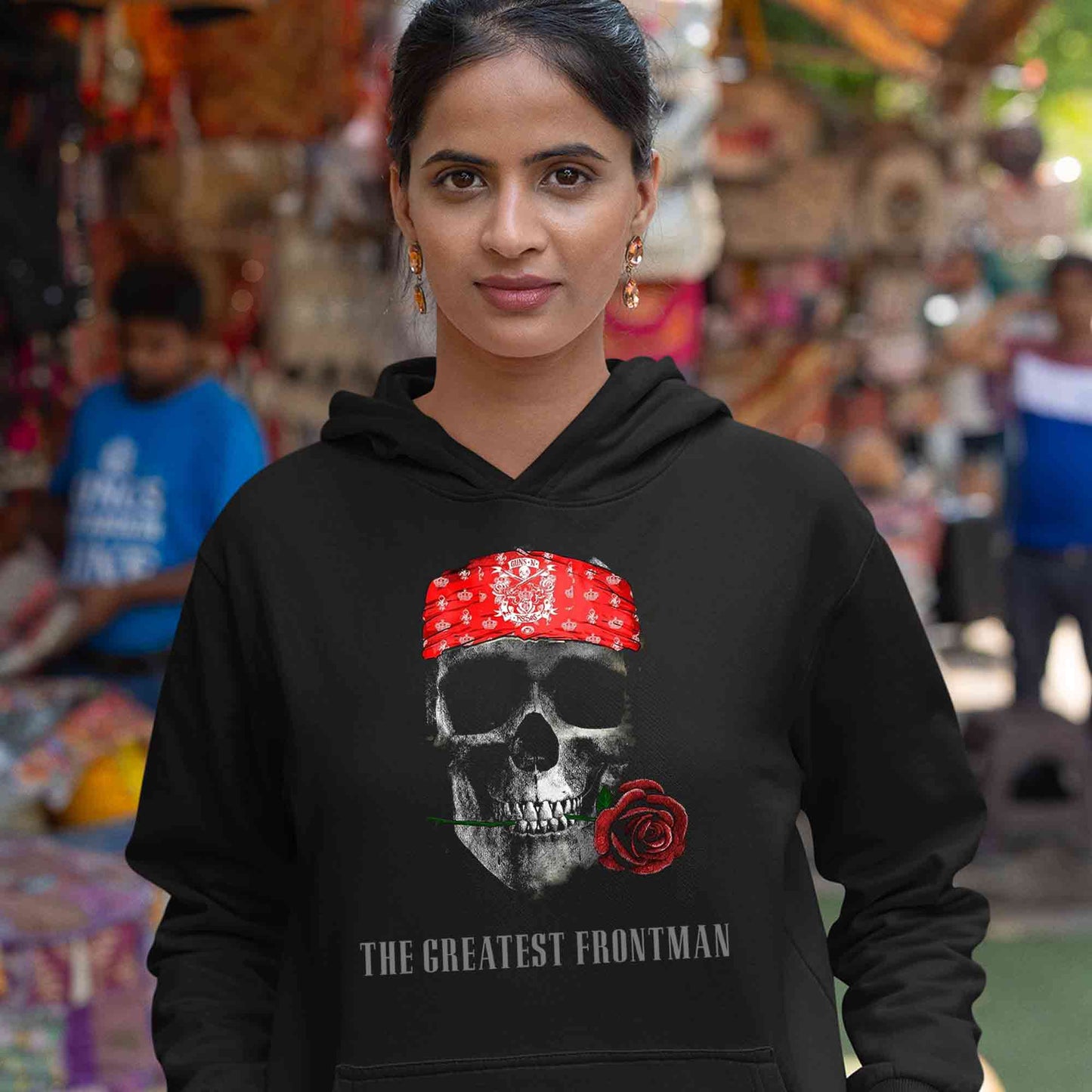 guns n' roses the greatest frontman hoodie hooded sweatshirt winterwear music band buy online india the banyan tee tbt men women girls boys unisex black - axl rose