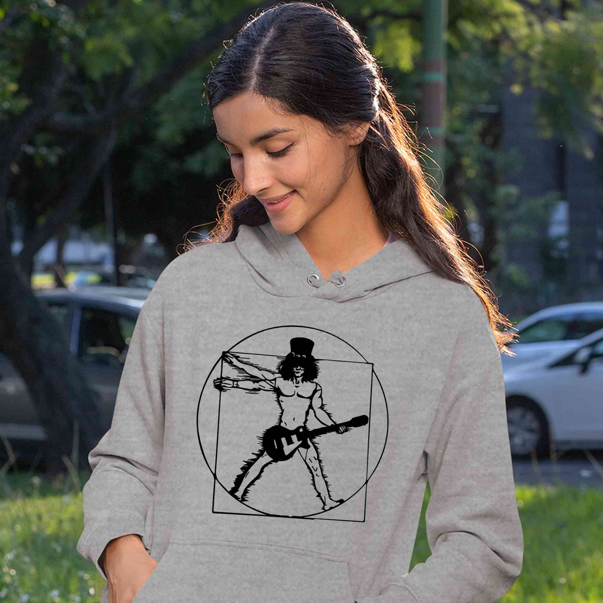 guns n' roses the vitruvian guitar man - slash hoodie hooded sweatshirt winterwear music band buy online india the banyan tee tbt men women girls boys unisex gray