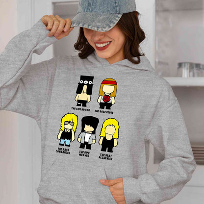 guns n' roses toon rebels hoodie hooded sweatshirt winterwear music band buy online india the banyan tee tbt men women girls boys unisex gray