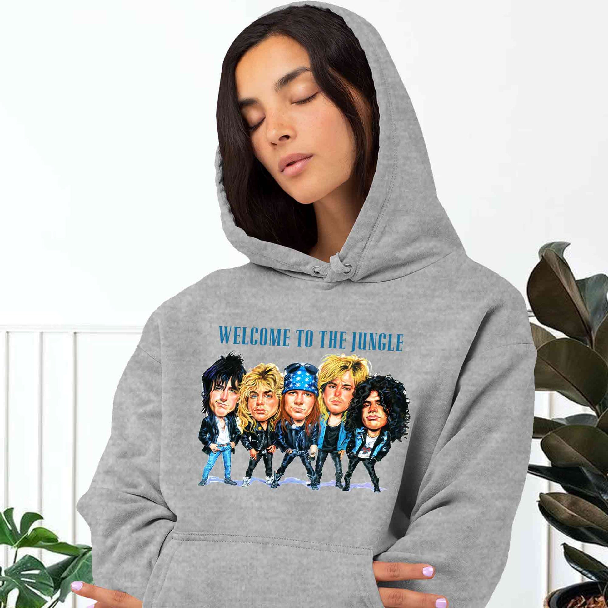 guns n' roses welcome to the jungle hoodie hooded sweatshirt winterwear music band buy online india the banyan tee tbt men women girls boys unisex gray