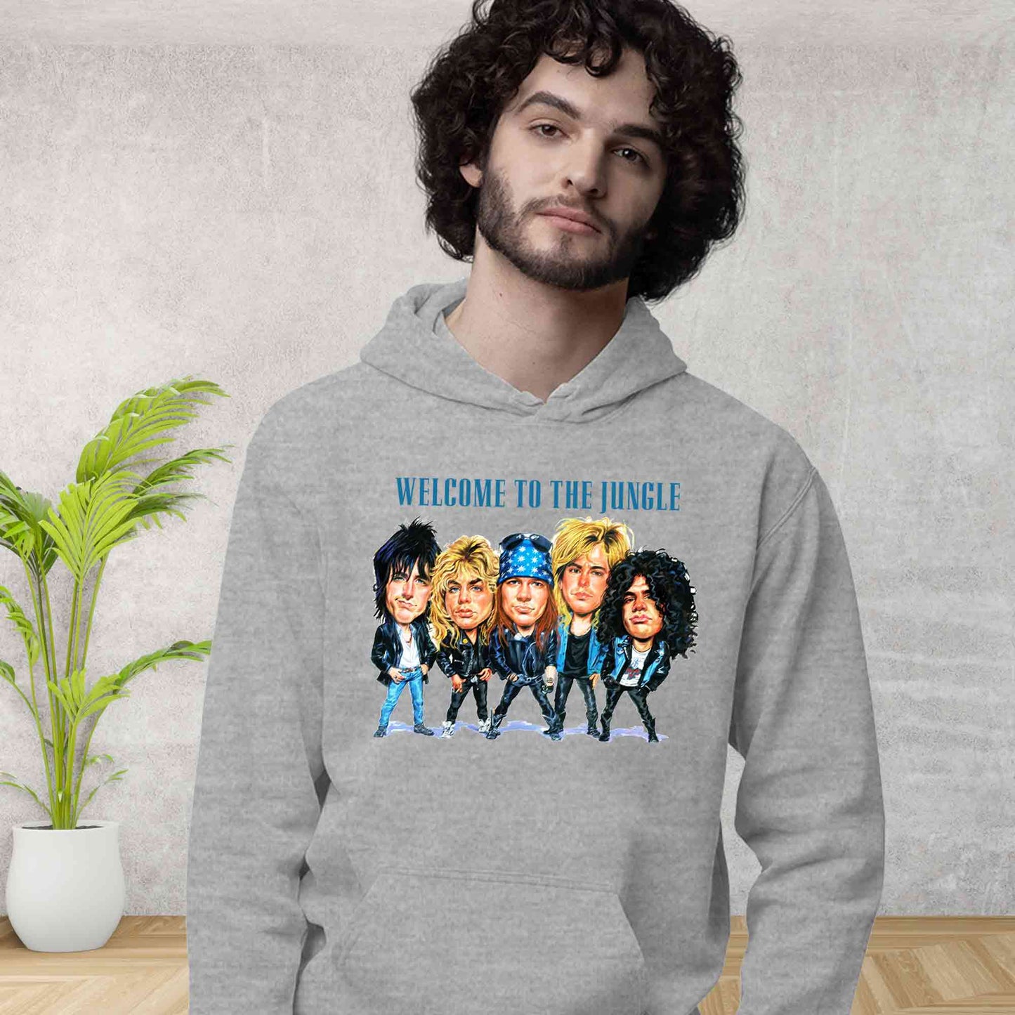 guns n' roses welcome to the jungle hoodie hooded sweatshirt winterwear music band buy online india the banyan tee tbt men women girls boys unisex gray