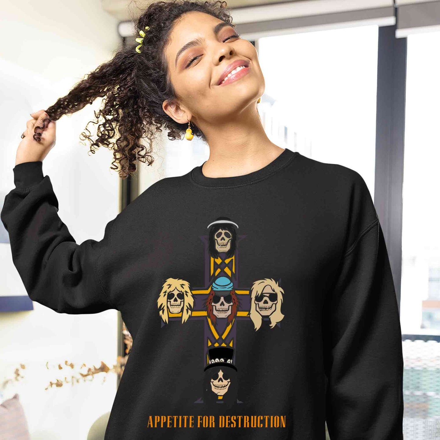 guns n' roses appetite for destruction sweatshirt upper winterwear music band buy online india the banyan tee tbt men women girls boys unisex black