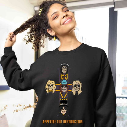 guns n' roses appetite for destruction sweatshirt upper winterwear music band buy online india the banyan tee tbt men women girls boys unisex black