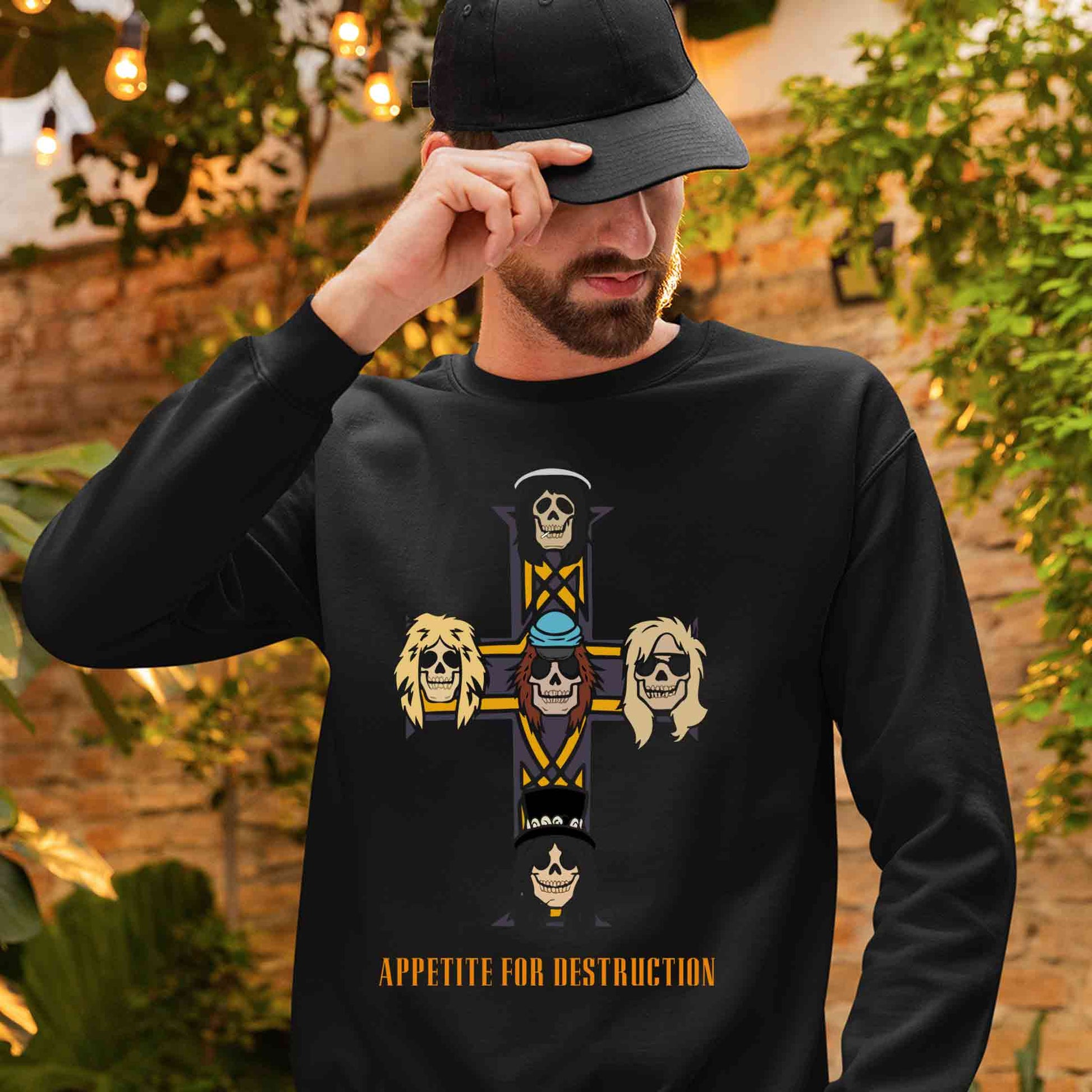 guns n' roses appetite for destruction sweatshirt upper winterwear music band buy online india the banyan tee tbt men women girls boys unisex black