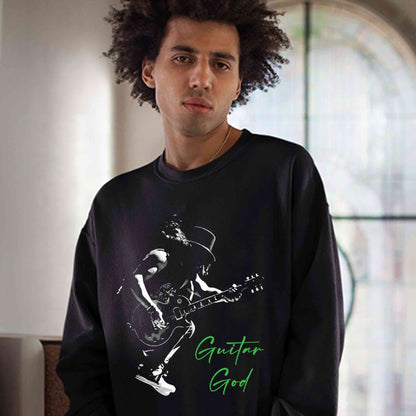 guns n' roses guitar god - slash sweatshirt upper winterwear music band buy online india the banyan tee tbt men women girls boys unisex black