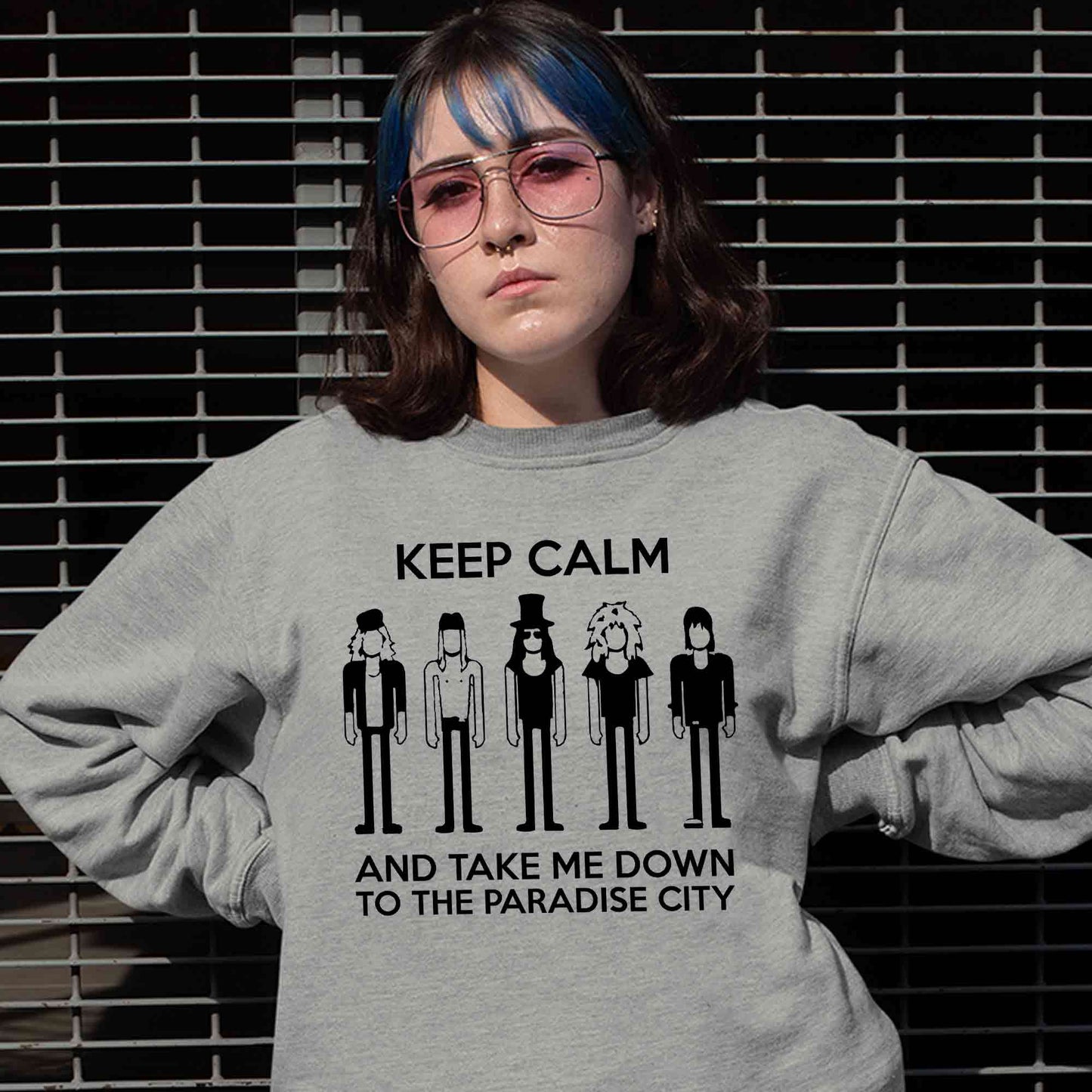 guns n' roses keep calm - paradise city sweatshirt upper winterwear music band buy online india the banyan tee tbt men women girls boys unisex gray