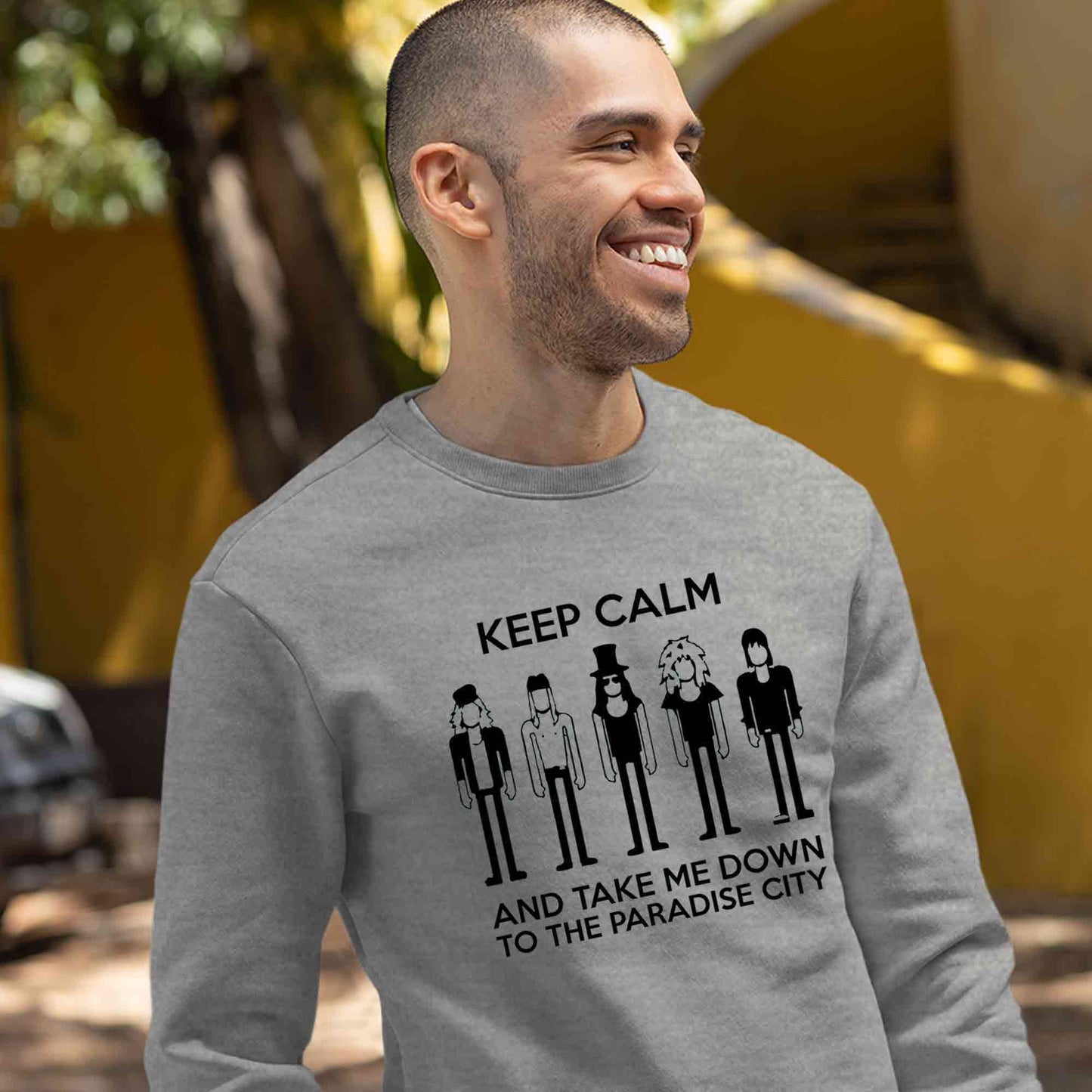 guns n' roses keep calm - paradise city sweatshirt upper winterwear music band buy online india the banyan tee tbt men women girls boys unisex gray