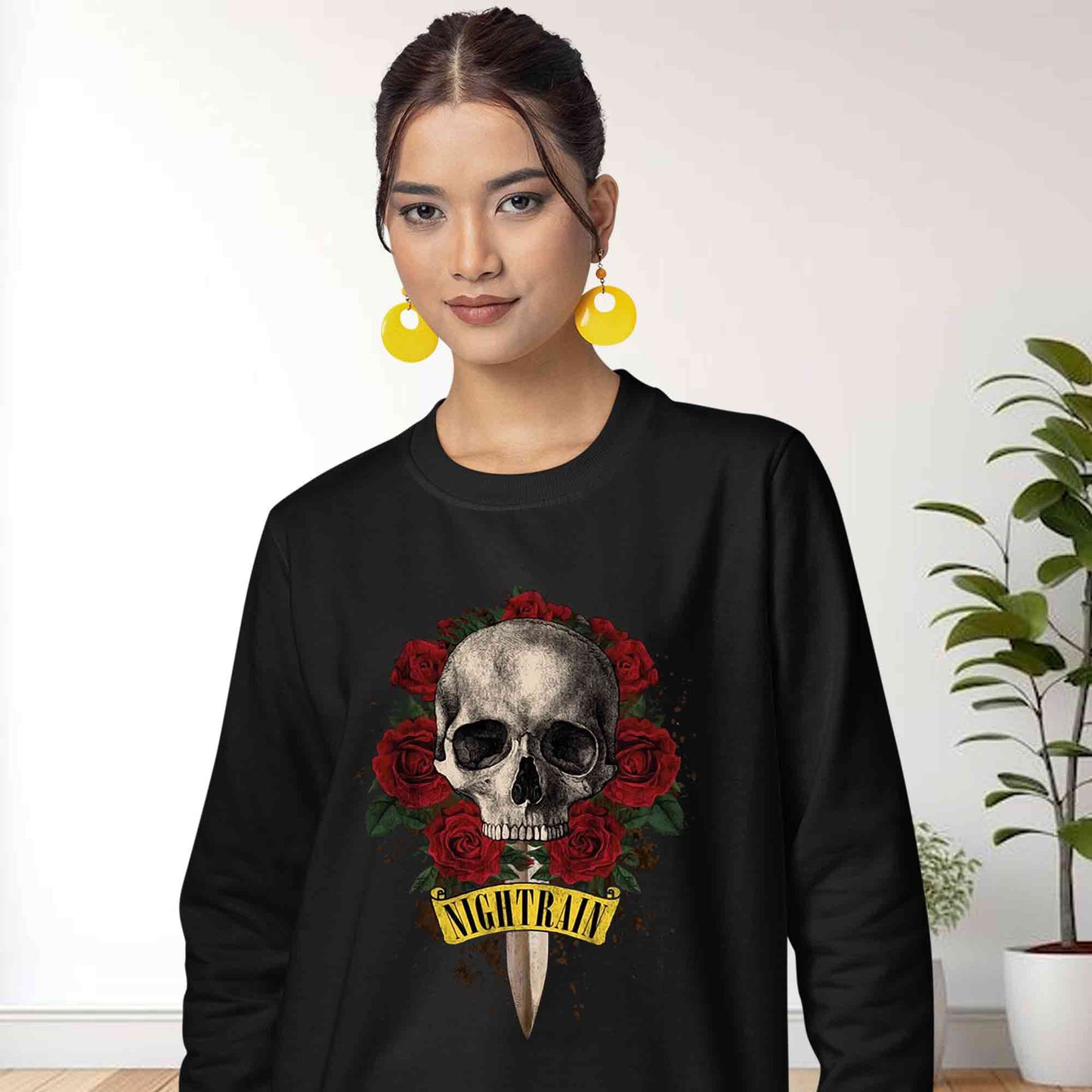 guns n' roses nightrain sweatshirt upper winterwear music band buy online india the banyan tee tbt men women girls boys unisex black