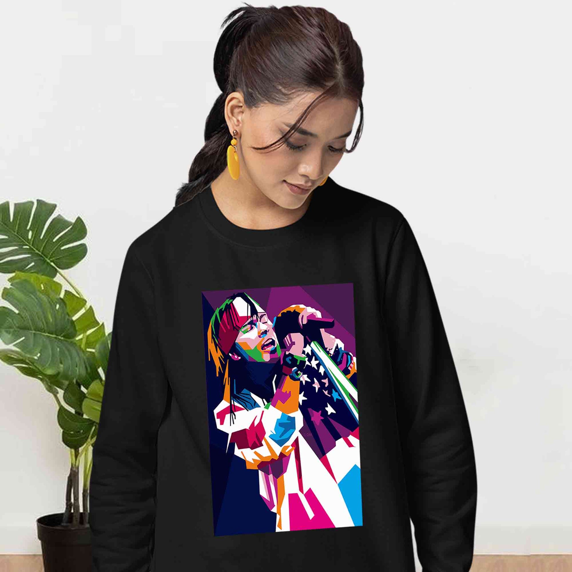 guns n' roses pop art sweatshirt upper winterwear music band buy online india the banyan tee tbt men women girls boys unisex black - axl rose