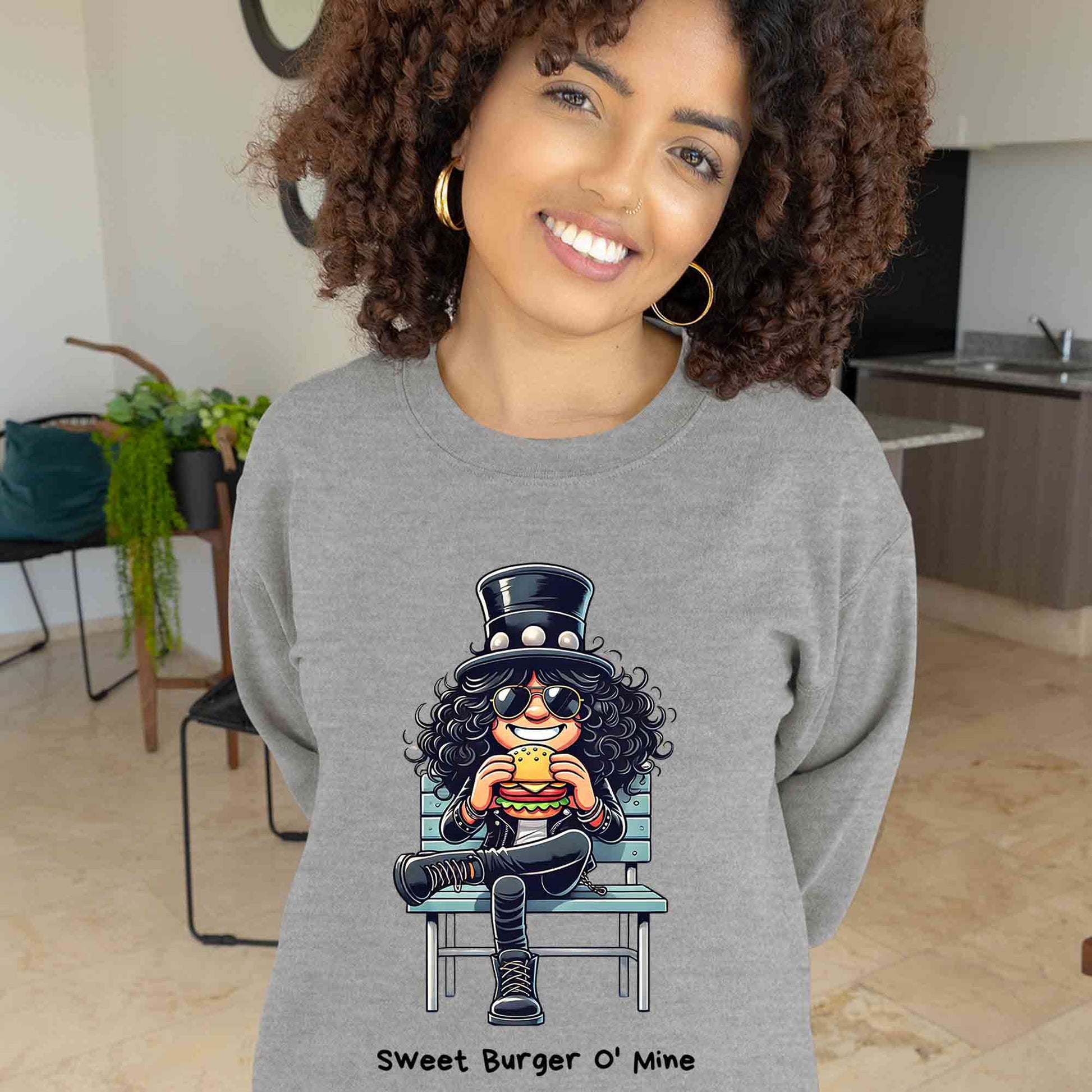 guns n' roses sweet burger o' mine sweatshirt upper winterwear music band buy online india the banyan tee tbt men women girls boys unisex gray