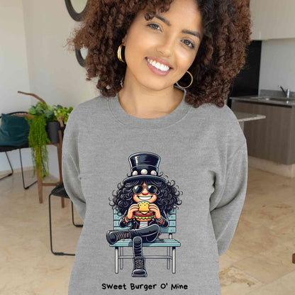 guns n' roses sweet burger o' mine sweatshirt upper winterwear music band buy online india the banyan tee tbt men women girls boys unisex gray