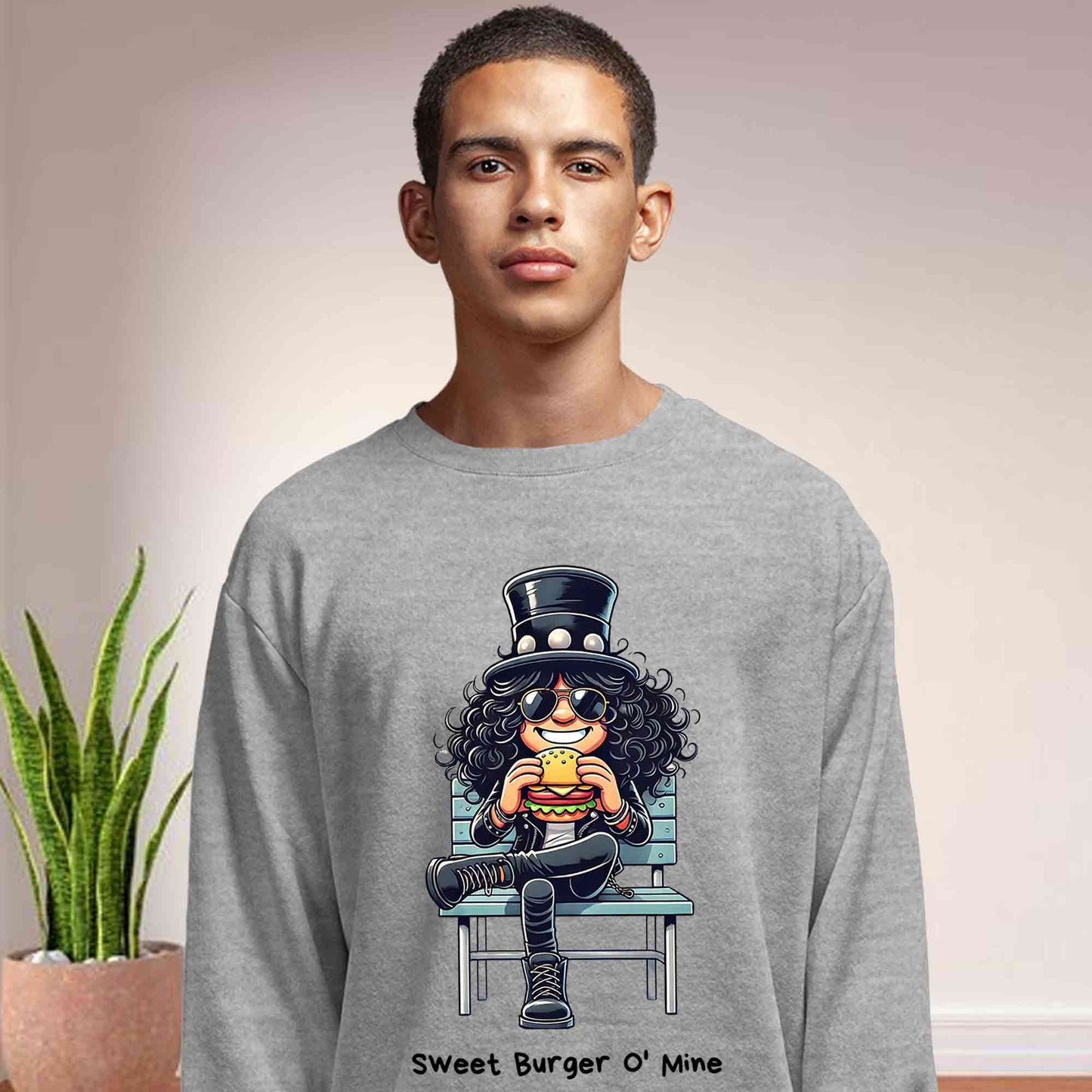 guns n' roses sweet burger o' mine sweatshirt upper winterwear music band buy online india the banyan tee tbt men women girls boys unisex gray