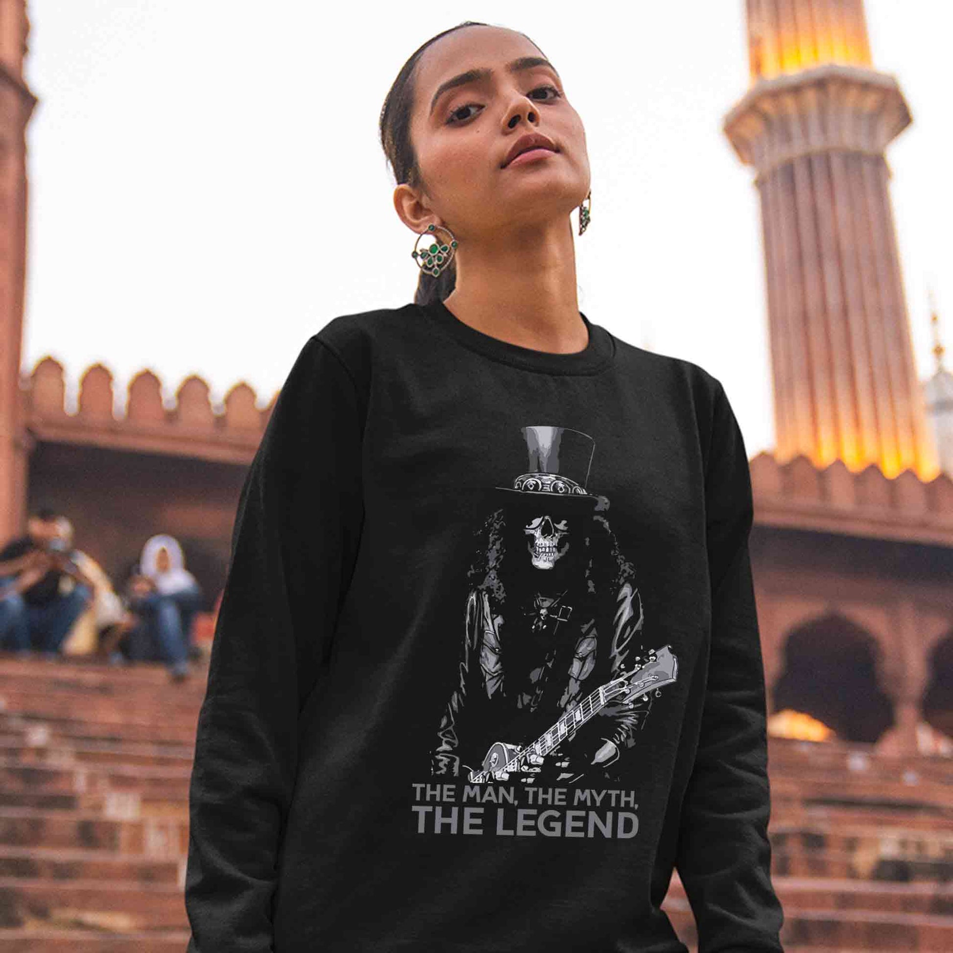guns n' roses the legend - slash sweatshirt upper winterwear music band buy online india the banyan tee tbt men women girls boys unisex black