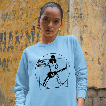 guns n' roses the vitruvian guitar man - slash sweatshirt upper winterwear music band buy online india the banyan tee tbt men women girls boys unisex baby blue
