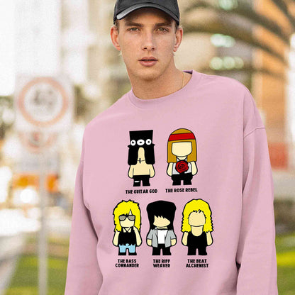 guns n' roses toon rebels sweatshirt upper winterwear music band buy online india the banyan tee tbt men women girls boys unisex baby pink