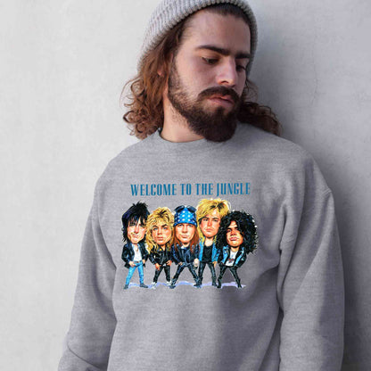 guns n' roses welcome to the jungle sweatshirt upper winterwear music band buy online india the banyan tee tbt men women girls boys unisex gray