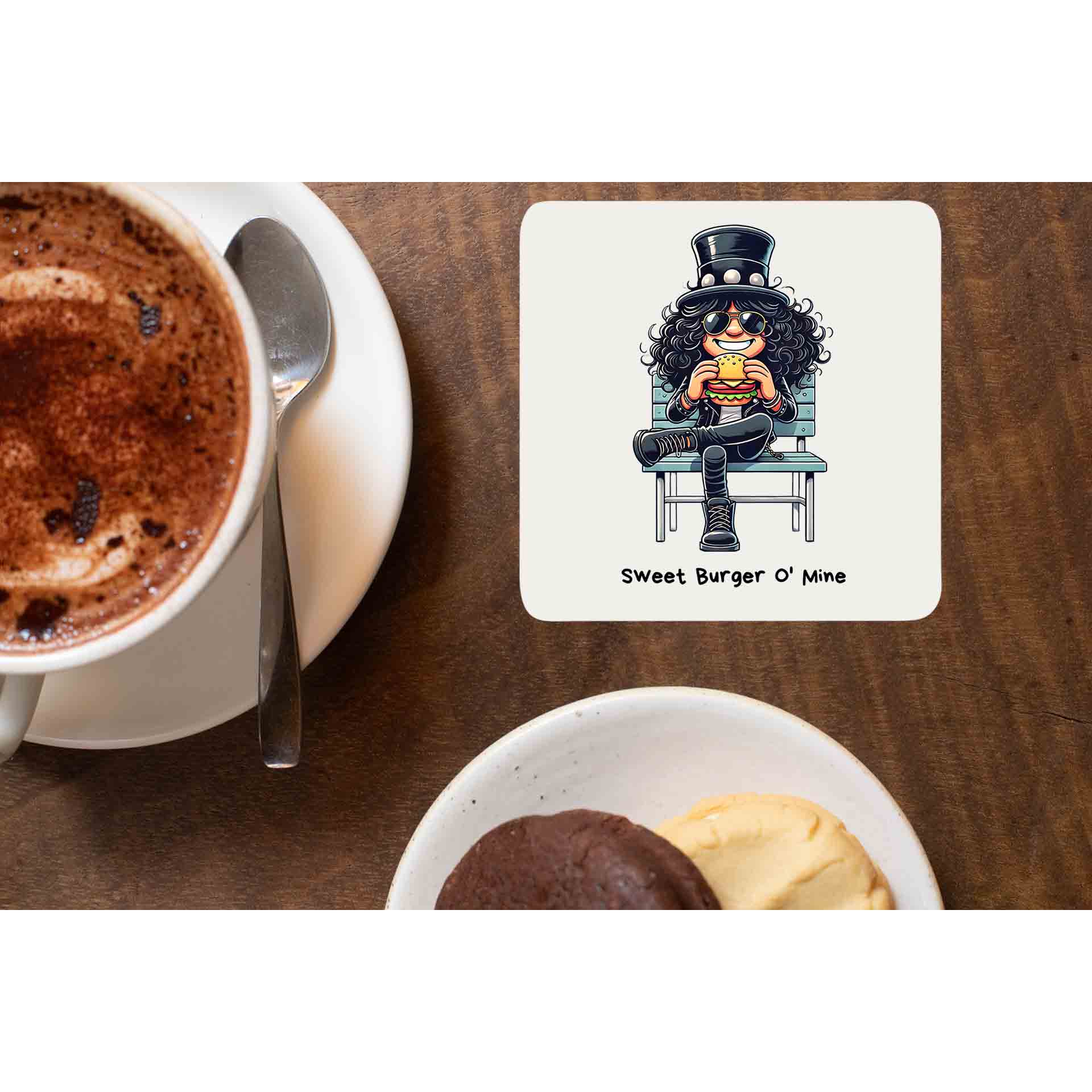 guns n' roses sweet burger o' mine coasters wooden table cups indian music band buy online india the banyan tee tbt men women girls boys unisex