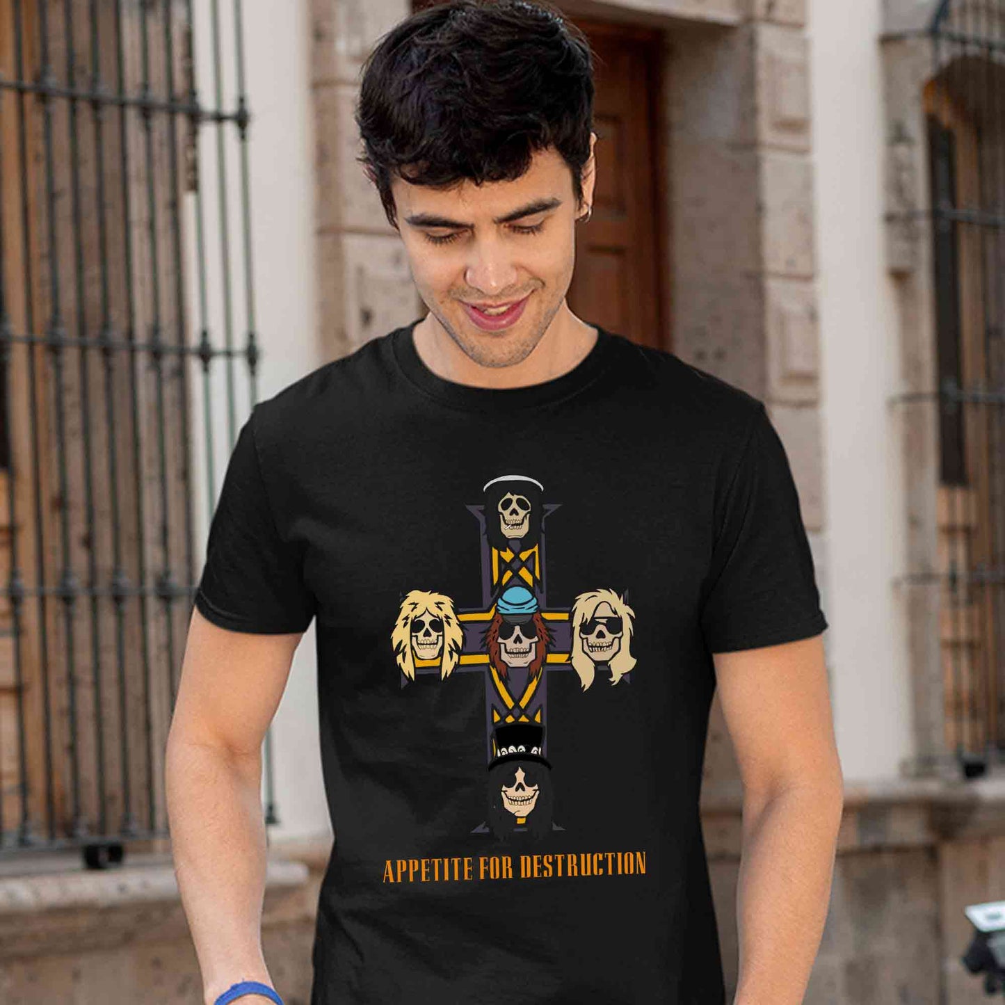 guns n' roses appetite for destruction t-shirt music band buy online india the banyan tee tbt men women girls boys unisex black