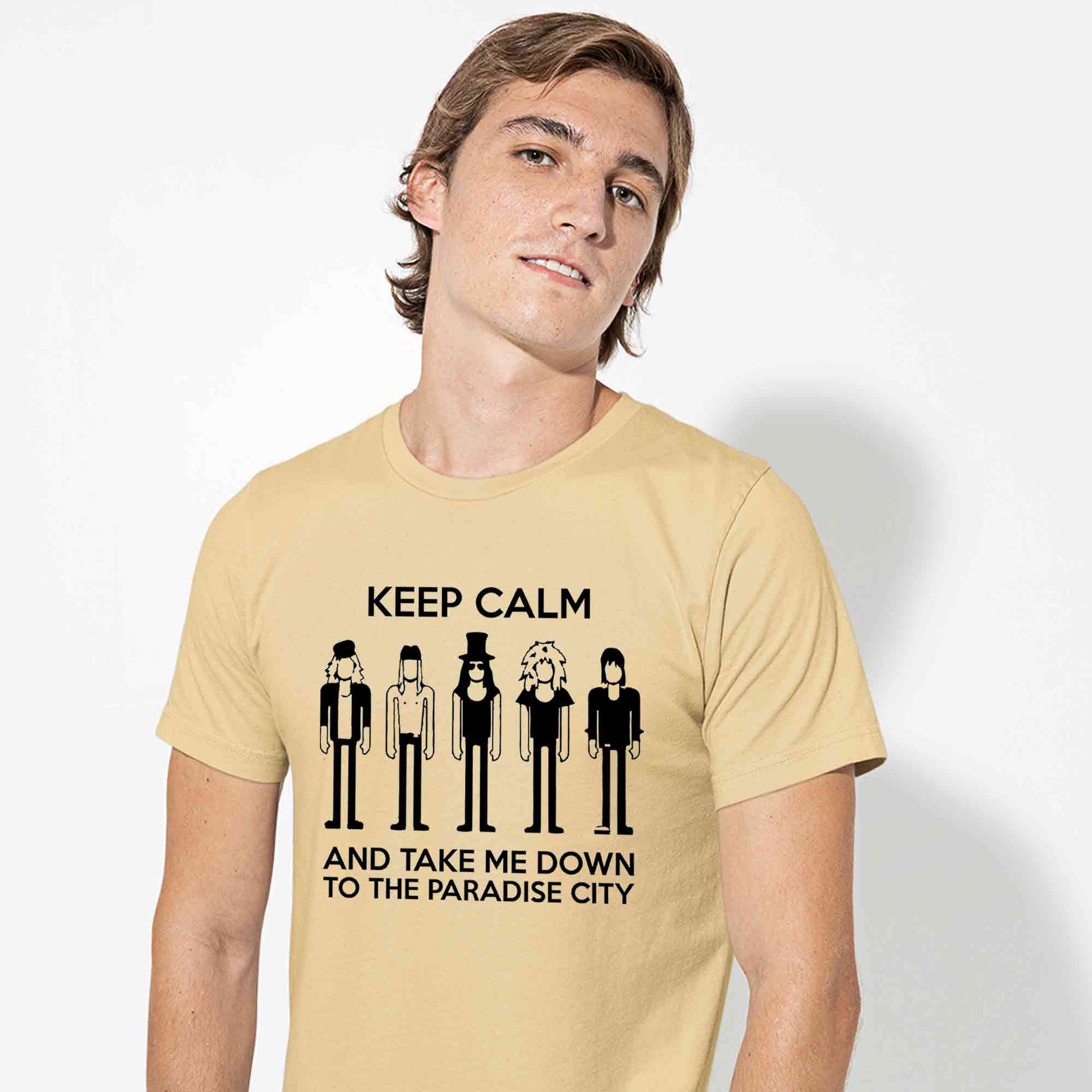 guns n' roses keep calm - paradise city t-shirt music band buy online india the banyan tee tbt men women girls boys unisex beige