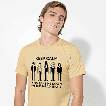 guns n' roses keep calm - paradise city t-shirt music band buy online india the banyan tee tbt men women girls boys unisex beige