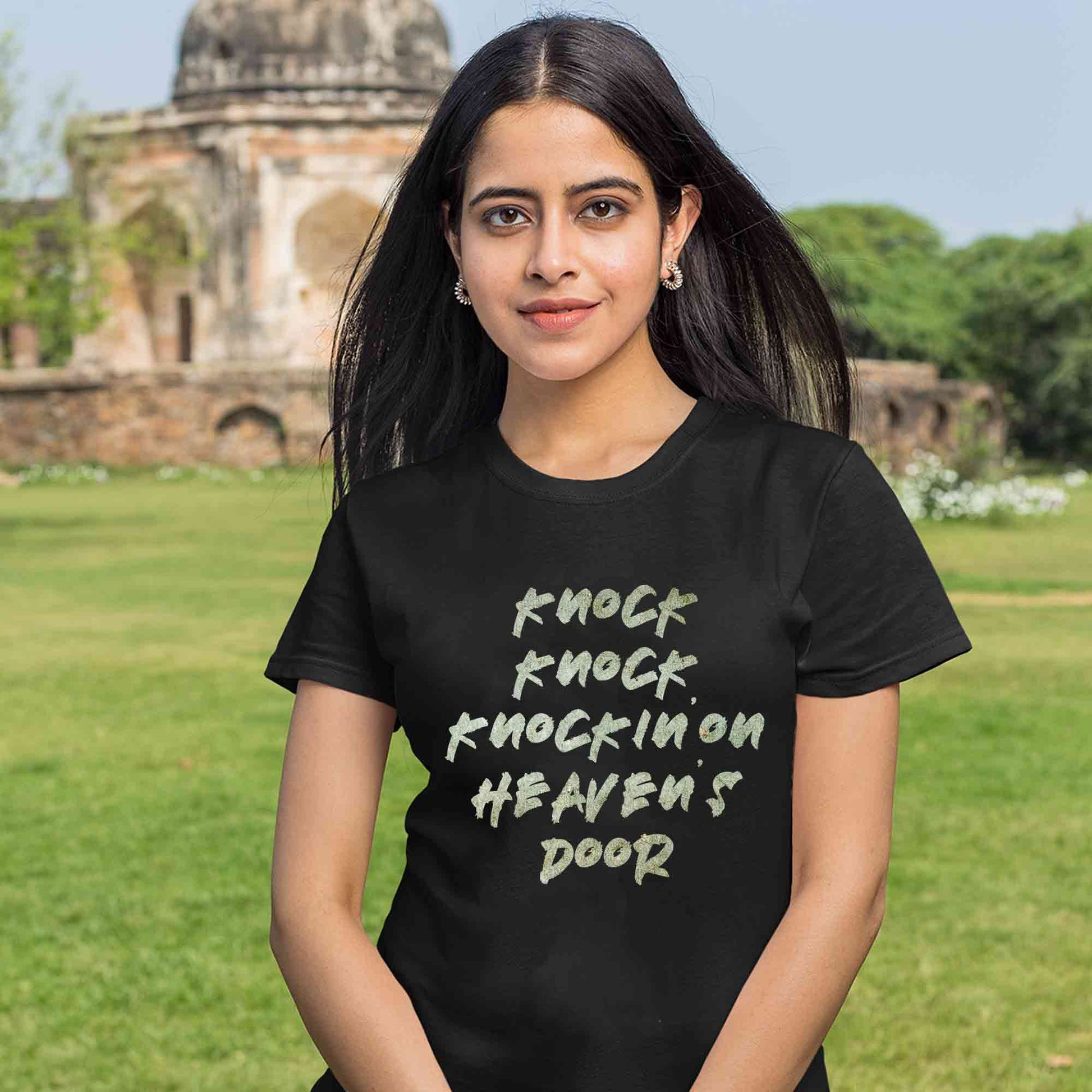 guns n' roses knockin' on heavens door t-shirt music band buy online india the banyan tee tbt men women girls boys unisex black