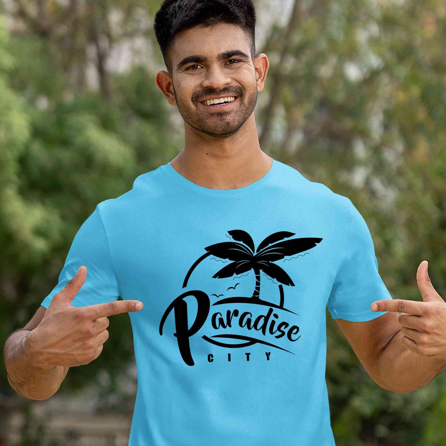 guns n' roses paradise city t-shirt music band buy online india the banyan tee tbt men women girls boys unisex Sky Blue