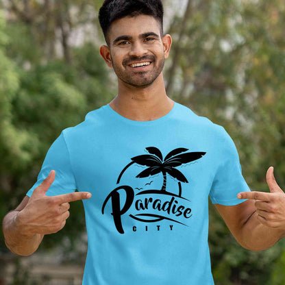 guns n' roses paradise city t-shirt music band buy online india the banyan tee tbt men women girls boys unisex Sky Blue