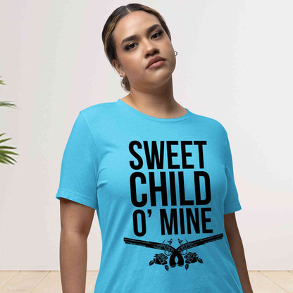 guns n' roses sweet child o' mine t-shirt music band buy online india the banyan tee tbt men women girls boys unisex Sky Blue