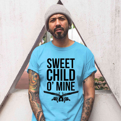 guns n' roses sweet child o' mine t-shirt music band buy online india the banyan tee tbt men women girls boys unisex Sky Blue