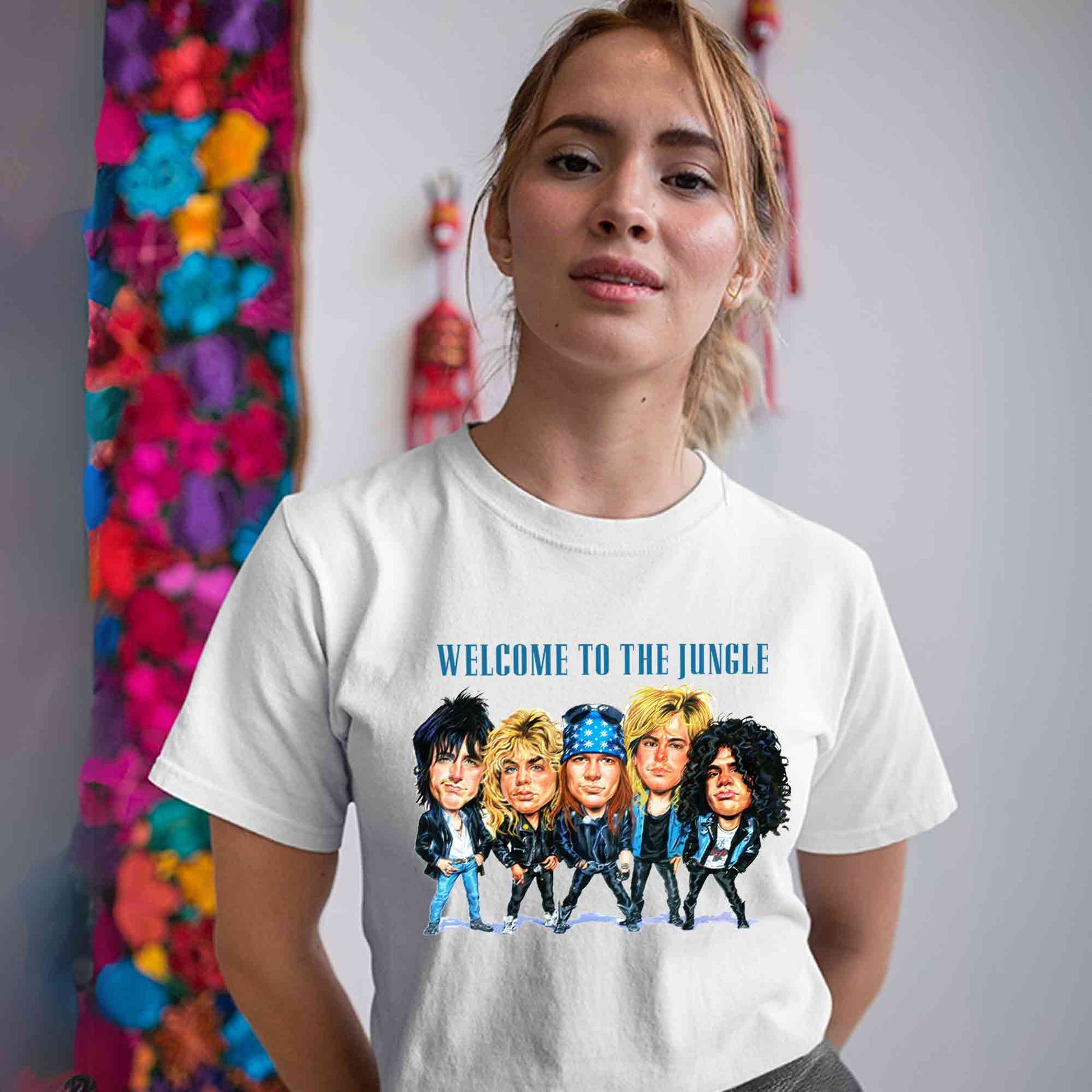 guns n' roses welcome to the jungle t-shirt music band buy online india the banyan tee tbt men women girls boys unisex white